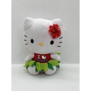 Ty Hello Kitty Plush Toy Souvenir HAWAII Hula Skirt Beanie Baby With Tag